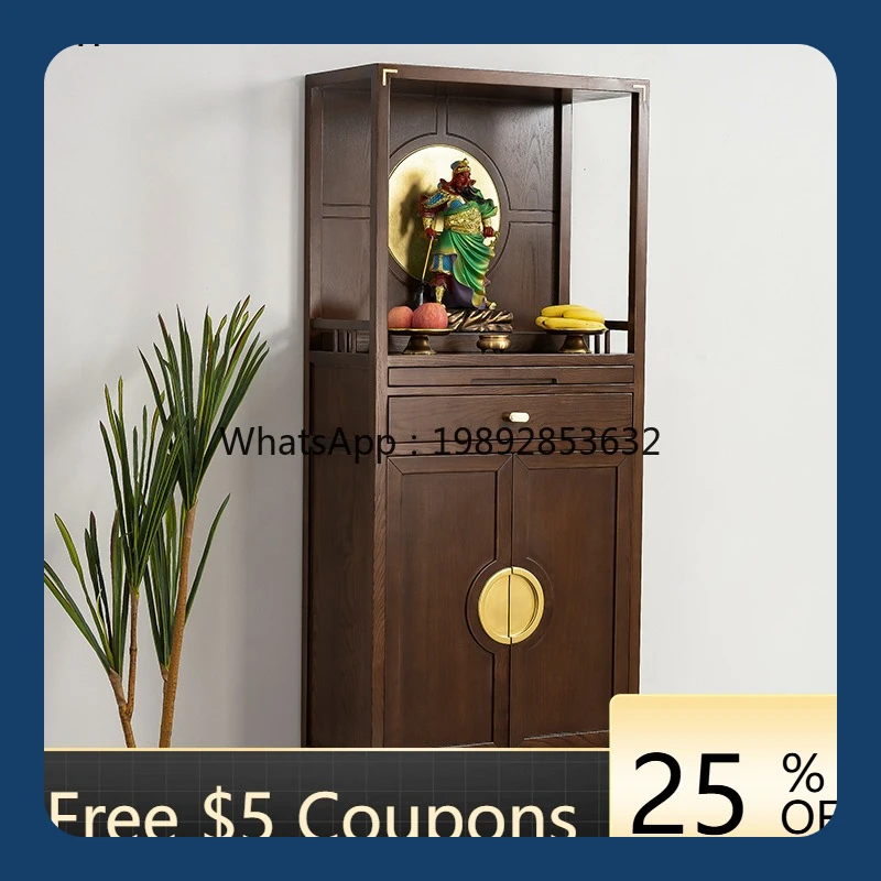 

AB Solid wood Buddhist niche vertical cabinet Light luxury Buddhist platform God of Wealth worship platform Shentai cabinet