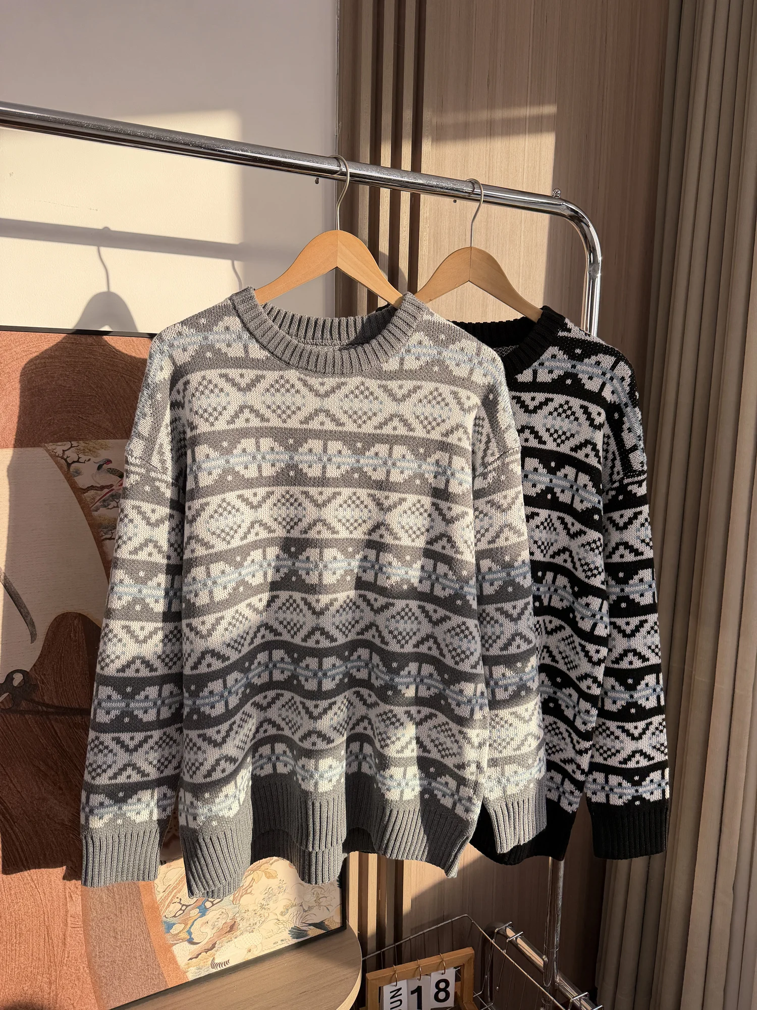 

Retro Ethnic Sle Loose Fit Casual round Ne Sweater Knitted Winter Men's Faionable Comfortable Breathable T-irt