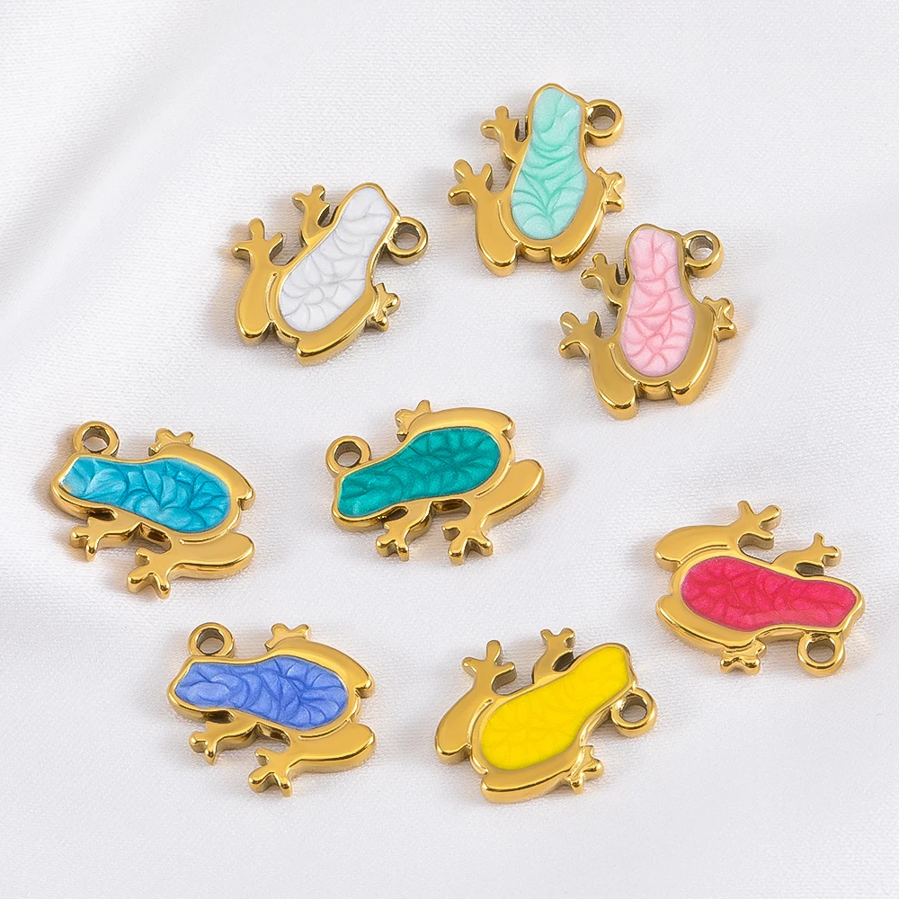 

2pcs Stainless Steel Enamel Multiple Colors Frog Pendants Charms for DIY Jewelry Making Necklace Bracelet Accessories Wholesale