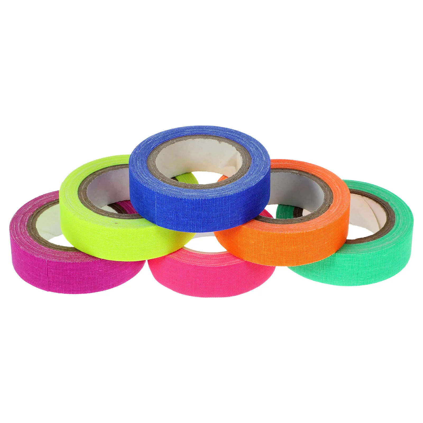 

6pcs Glow in Dark Tape 15mmx5m Neon Fluorescent Cloth UV Blacklight Party Supplies Wall Decoration Stage Performance