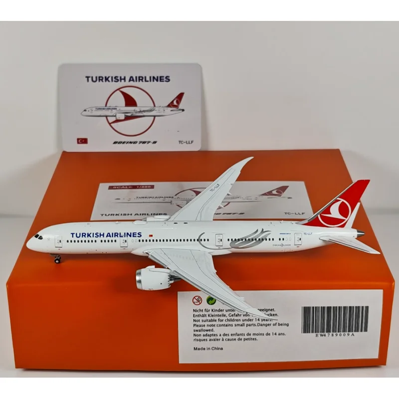 JC أجنحة دييكاست 1/400 مقياس الخطوط الجوية التركية B787-9 TC-LLF سبيكة نموذج طائرة جمع الحلي الزخرفية دمى هدايا #1
