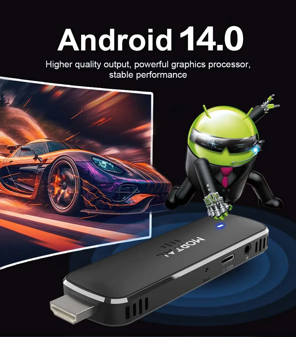 Q8 Smart Android14 TV Stick 8K@60fps WiFi 6 Voice Remote Global Version Rockchip RK3518 Netflix YouTube Live TV Box Factory Dire