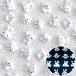 30 Stück im Dunkeln leuchten 3d Cartoon Kaninchen Bär Hund Design Nagel Charms Kawaii Zubehör Maniküre Nägel Dekoration liefert Werkzeuge