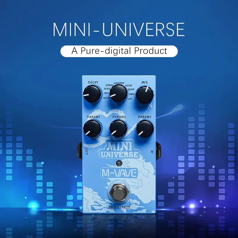 

M-VAVE MINI-UNIVERSE Electric Guitar Reverb Effects Pedal 9 Reverb Effects Room/Shimmer/Lofi/Spring Reveb Guitar Pedal
