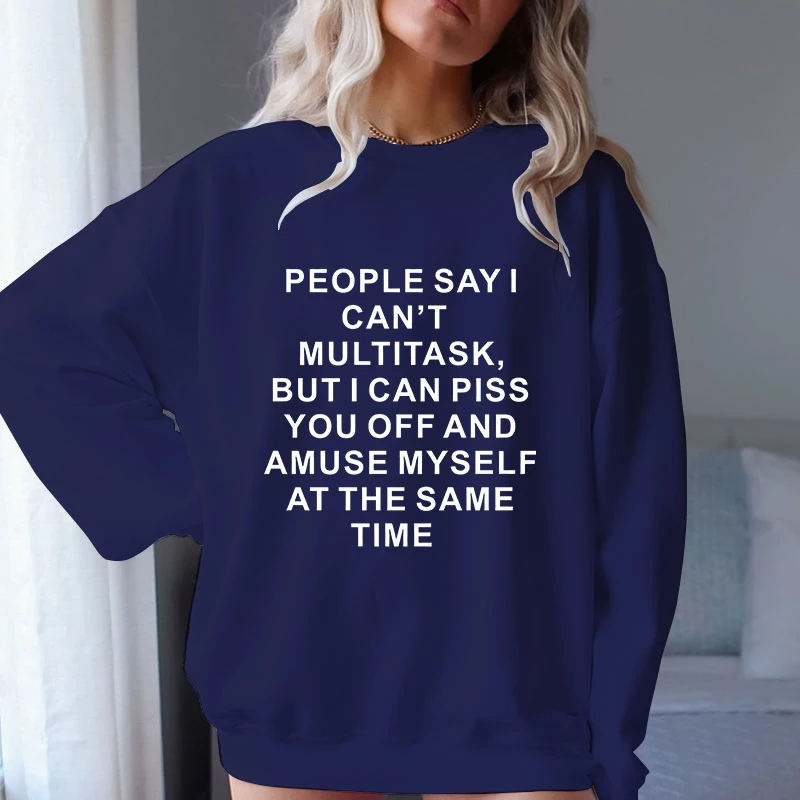 (A+Quality)Women Fashion Piss You Off Print Sweater For Women Casual Long Sleeve Graphic Plus Size Sweatshirt