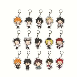 Cute Haikyuu!! Figures Pendant Keychain High School Volleyball Boys Cartoon Acrylic Keyring Bag Charm Key Chain Sleutelhanger