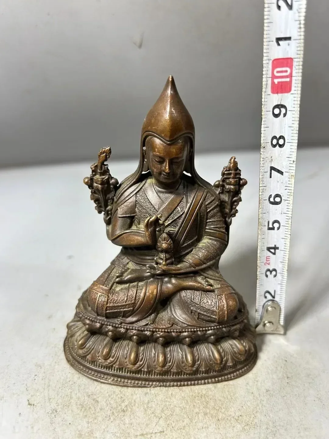 Tibetan Buddhism Chinese Copper Tsongkhapa Buddhist Statue Ornaments #2