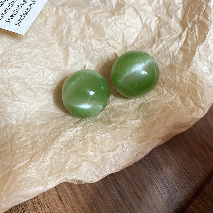 Women's Candy Color Smudge Round Stud Earrings, Versatile Gift