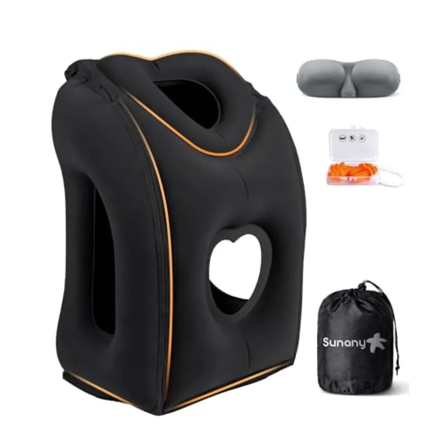 

Travel Pillow, Upgraded Plane Pillow for Long Flights, Inflatable Neck Pillow Used for Airplanes, Cars, Buses, Trains, Office N