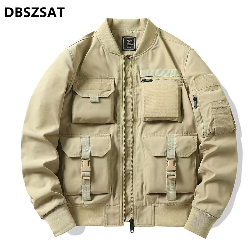 2027 XKK  Brad Pitt Fury WW2 Tanker Khaki Spring Military Cotton Bomber Jacket Lightweight Men\'s Cotton Tanker Jacket