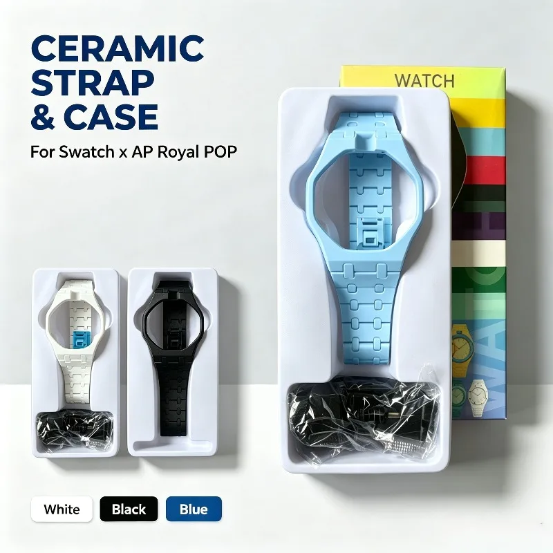 2026-1 Bio-Material-Upgrade-Set für Swatch X AP Royal POP Bio-basierte Uhrenschale + Armband zur Umwandlung einer Taschenuhr in eine Armbanduhr – Detail 1