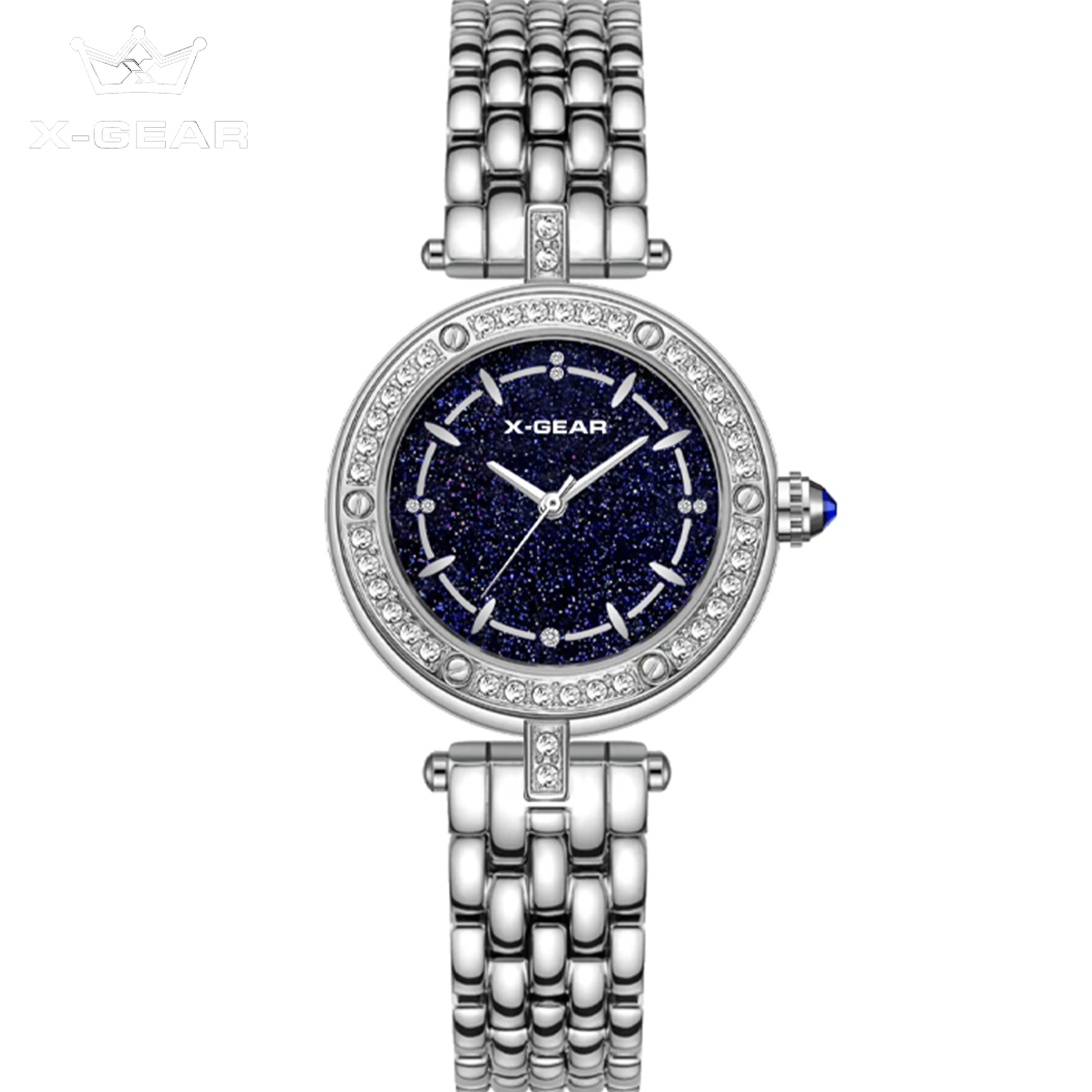 Exquisite Women's Quartz Watch Luxury Rhinestone Round Dial Business Fashion Casual Wristwatch for Gift