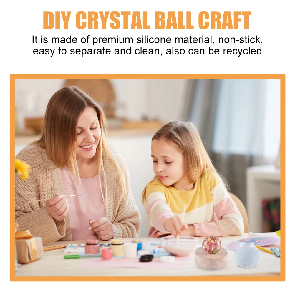 

2 шт., силиконовая форма для шариков из смолы, кристально прозрачная антипригарная, легко моющаяся, сделай сам, форма для литья из смолы для подарков ручной работы