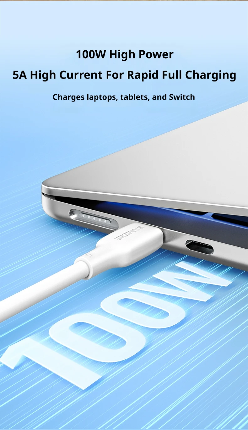 SAMZHE Typ-C zu Typ-C 100W 5A Schnellladekabel, Superschnelles Laden für Huawei Mate 80, Xiaomi, Vivo, Honor, Android 88W/66W – Detail 6