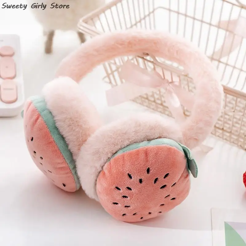 Donne Lovely Fruit earffs Winter Warm Plush Ear Cover Caps Soft Plush Earflaps Outdoor Snow Party paraorecchie cuffie termiche