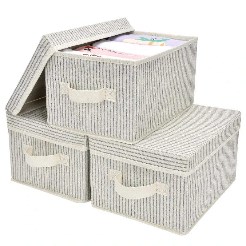 

High Quality Household Items Foldable Storage Boxes Organizer Containers Baskets Cube with Cover for Home Bedroom Closet Office