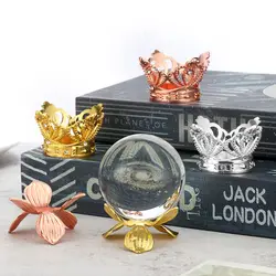 1PC Crown Leaf Flower Crystal Ball Holder Crystal Ball Display Stand Sphere Stone Support Decoration Crafts