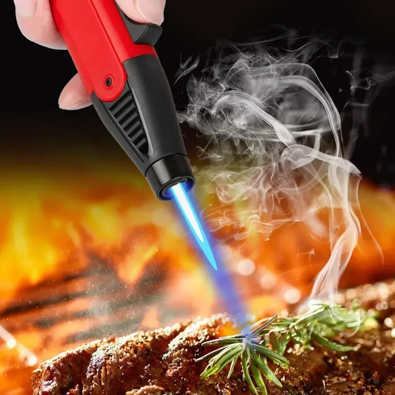 Jet Flame Gas Lighter 360 Degree Inverted Turbo Torch Lighter Refillable Butane Kitchen BBQ Ignition Gun Windproof Lighter