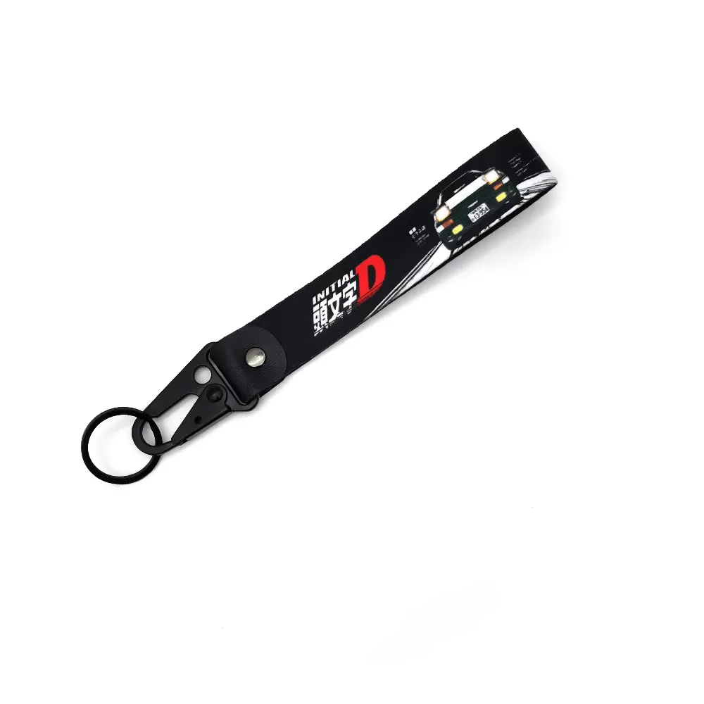 Initial D Auto Schlüsselanhänger Nylon JDM Stil Geschenk Lanyard Schlüsselanhänger Autoschlüssel Stahlfeder Clip Schlüsselanhänger Schlüsselanhänger