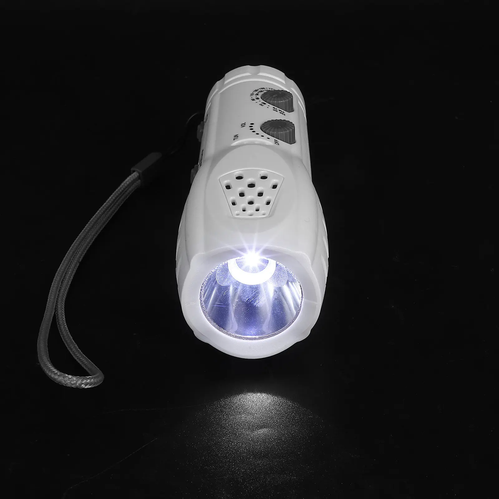 ハンドクランク多機能懐中電灯緊急ラジオポータブル-led-ミニ懐中電灯-sos-アラームキャンプハイキングサバイバルギア