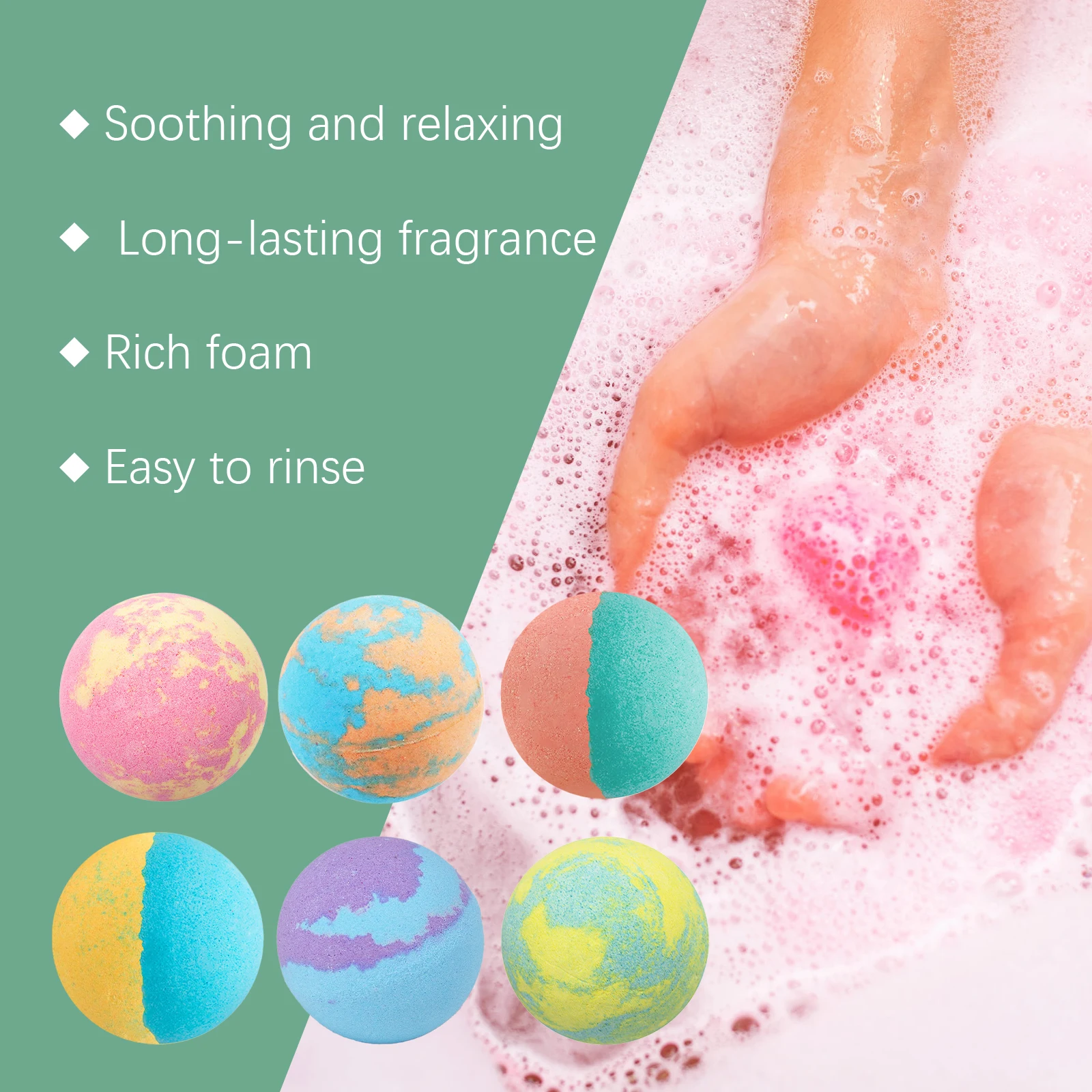 OceAura Christmas Bath Bombs Gift Set Aromatherapy Relax Stress Exfoliating Moisturize Shower Cleaner Handmade Bath Salt Ball