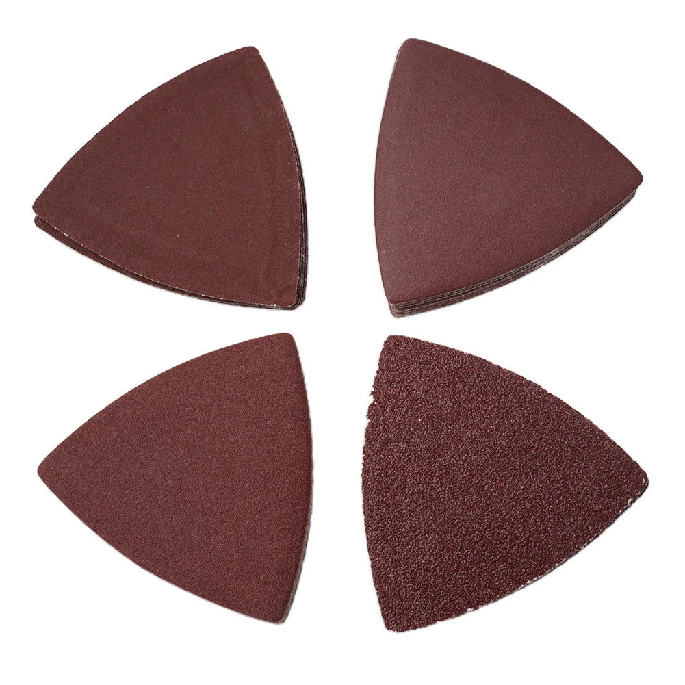 40pcs 80mm Triangle Sandpaper Fit 3-1/8 Inch Oscillating Triangle Sanding Pad Multi Tool Sanding Paper For Wood Grinding Polishi