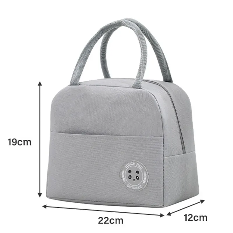 Children\'s Lunch Bags Solid Color Thermal Insulation Large Capacity Outdoor Portable Picnic Food Storage Bag Kids Lunch Box Bag