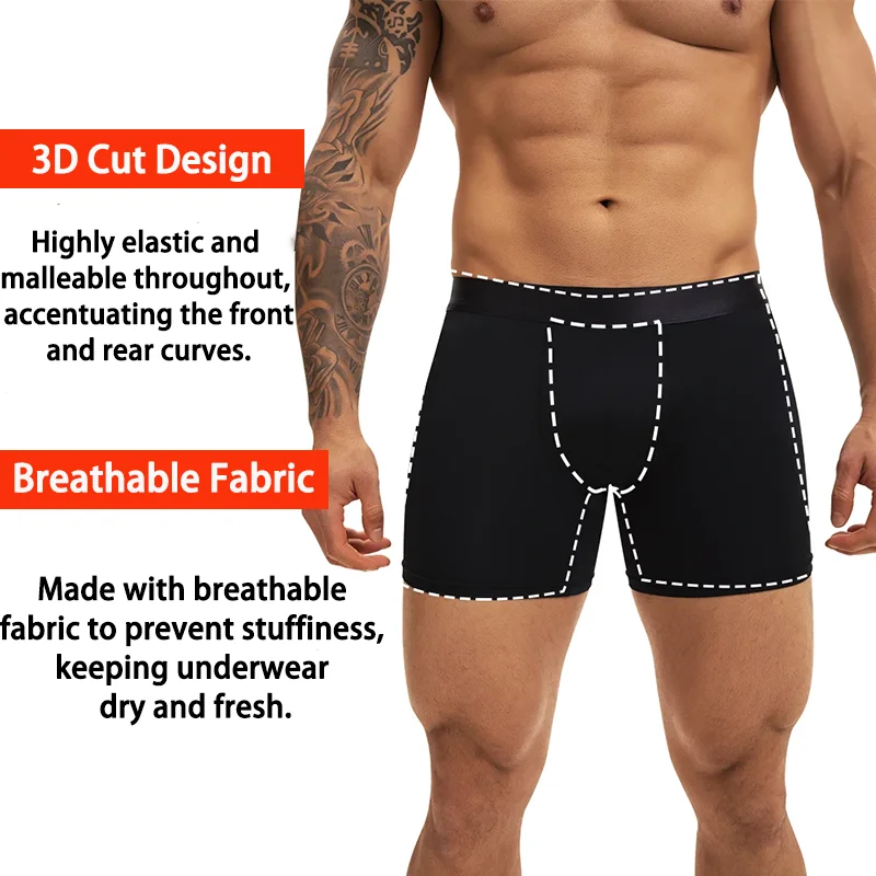 Men's Sexy Underwear Butt Lifter Enlarge Pad Underpants Soft Removable Pad Boxer Butt-Enhancing Trunk Shorts Breathable Panties