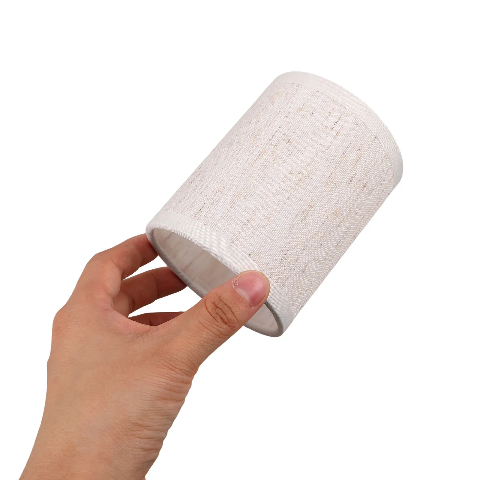 E14 Mini Linen Lampshade for Living Room Bedroom Nightstand Wall Sconce Reading Lamp Anti Glare Light Shade 3.9x3.2 Inch Natural