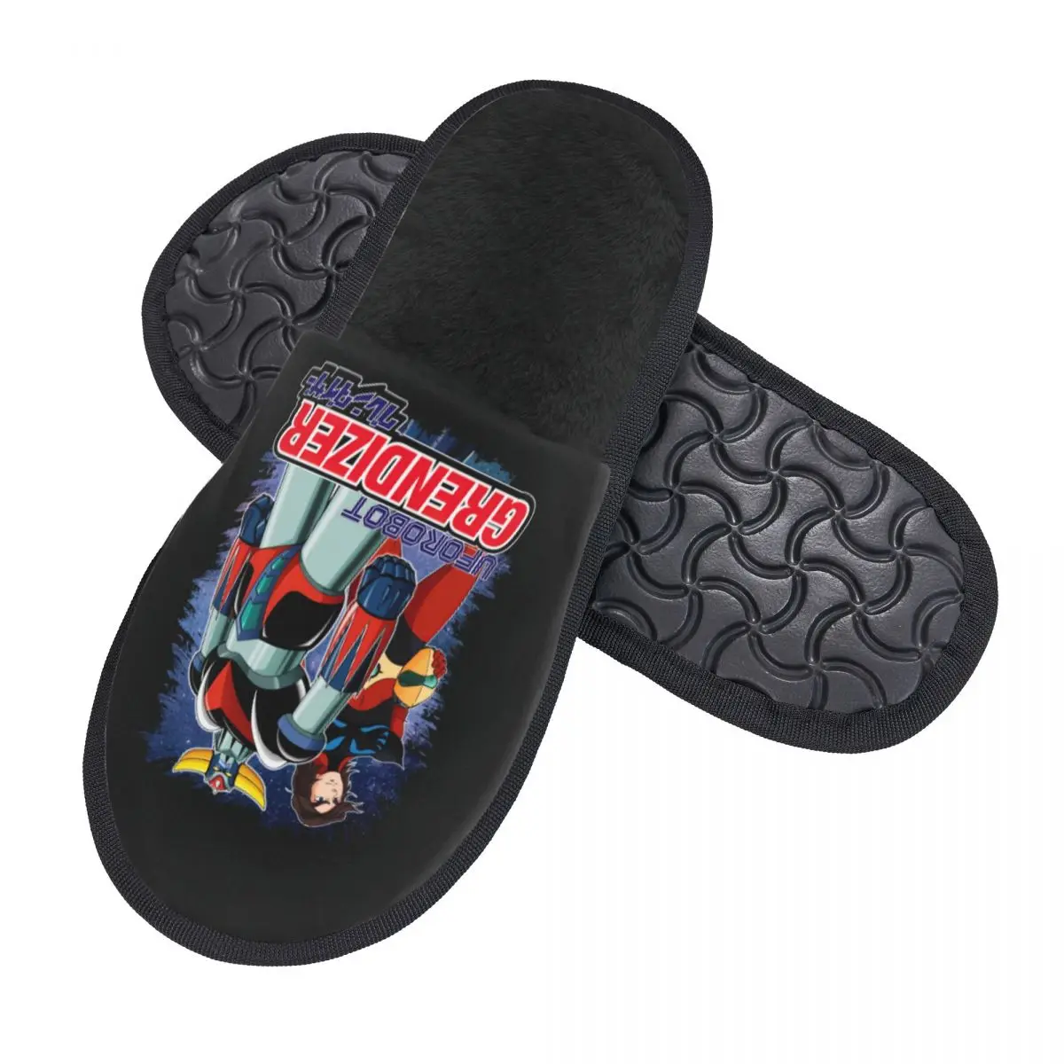 Custom Goldorak Grendizer Actarus Memory Foam Slippers Women Comfy Warm UFO Robot Goldrake House Slippers