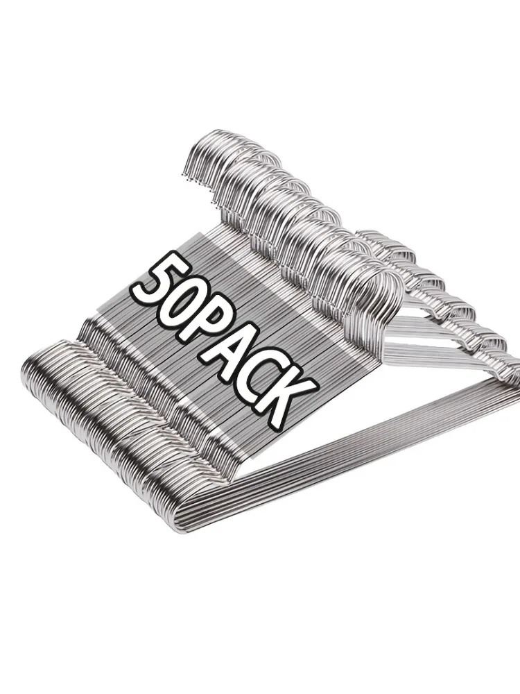 20/50PCS Heavy Duty roestvrijstalen hangers, 16,5 inch ultradunne ruimtebesparende kleerhangers, gepolijste metalen kledinghangers - afbeelding 2