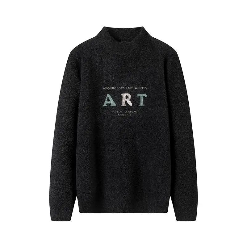 

Мужской повседневный трикотажный джемпер с воротником-стойкой, облегающий, комфортный, осенне-зимний, модный городской стиль, с длинным рукавом