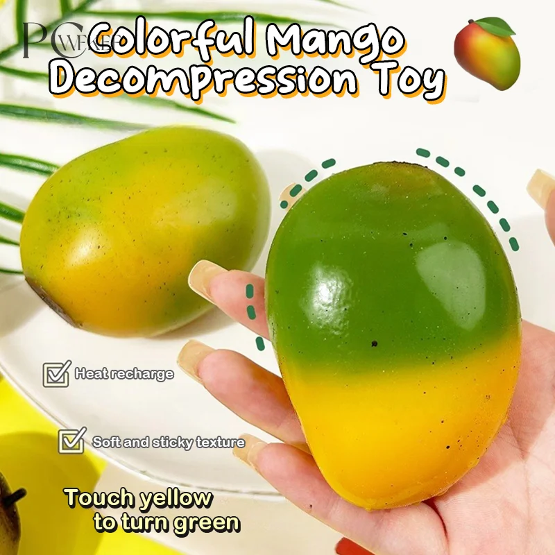 

Squishy Toy Color Changing Mango Mochi Pinching Toy Slow Rebound Stress Release Toy Decompression Toy Creative Toys Gifts