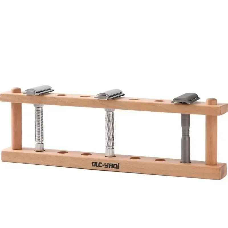 حامل ماكينة حلاقة من خشب الزان YAQi لشفرات الحلاقة الآمنة YAQi