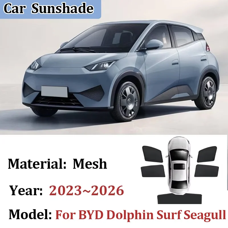 For BYD Dolphin Surf Seagull 2023 2024 2025 2026 Mesh Sunshade UV Protection Heat Insulation Privacy Curtains Auto Accessories