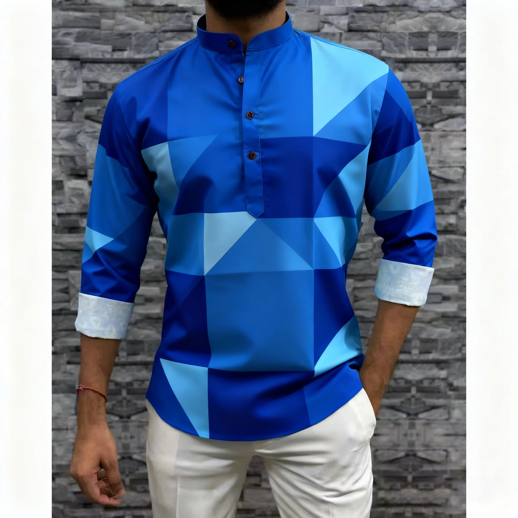 قميص مسلم قفطان دبي رداء رجالي بأكمام طويلة نمط عرقي 2026 ياقة واقفة ملابس عربية Ropa Musulmana Hombre #6