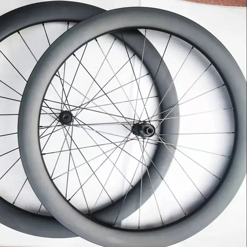 AliExpress NONE Light Wheelset 45/50/60mm Carbon Road Bike Wheels With Sticker Gravel Center Lock Disc Brake Bicycle Wheel Ratchet Ceramic