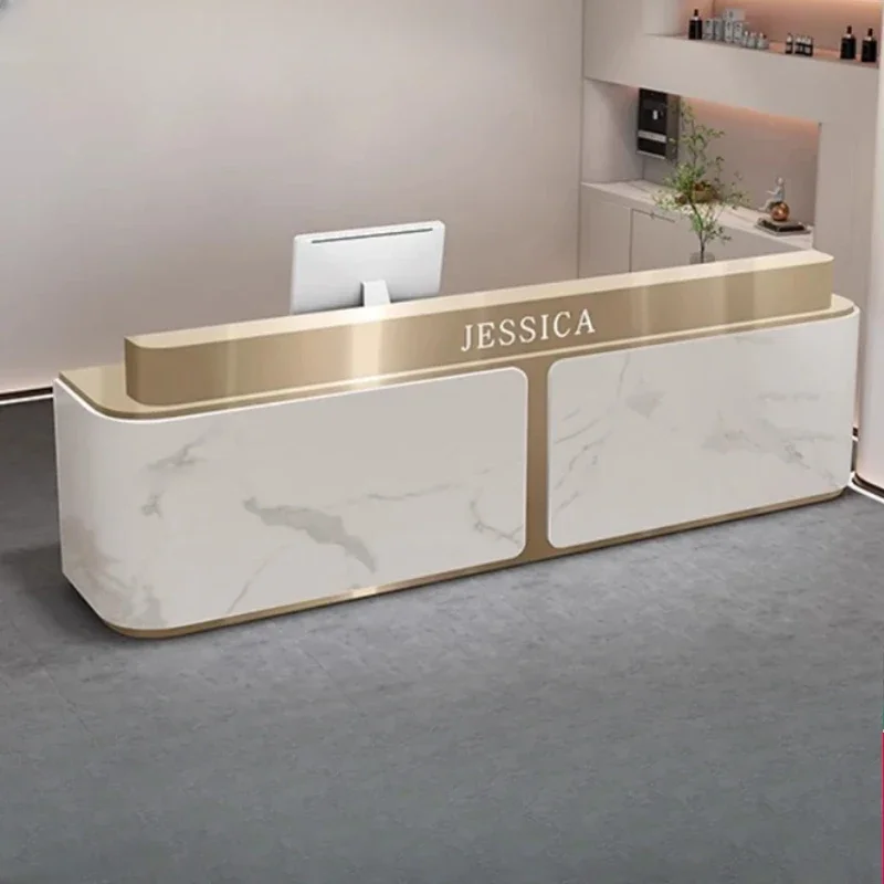 Checkout Counter Reception Desks Beauty Salon Beauty Salon Reception Center Display Mostrador Negocio Commercial Furniture