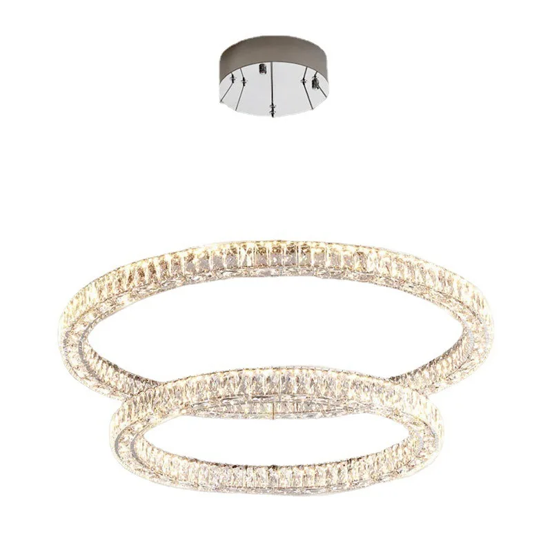 

Living room ring staircase chandelier, post-modern light luxury