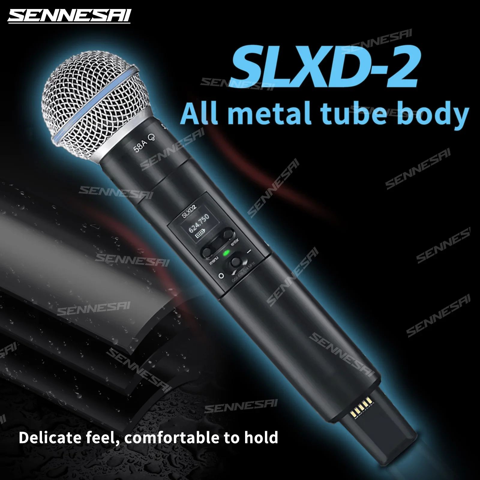 TOP！ULX-SD4/SLXD2 Wireless Microphone (Whole Metal) 4 Channels UHF Professional Mic Dynamic Handheld For Party Karaoke Church