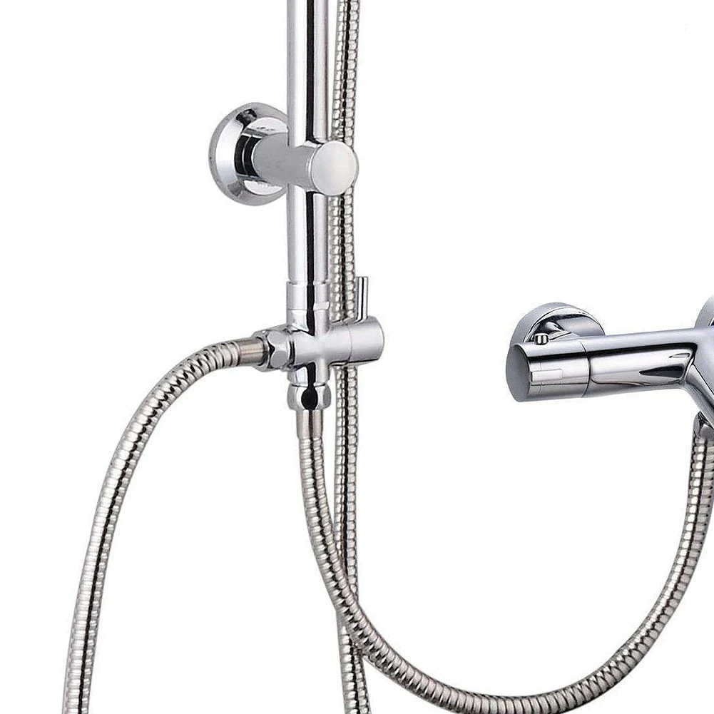 Diversion Valve Tap Chrome Faucet T Adapter Anti-scratch Shower Head Diverter Valve Corrosion Resistant for Handheld Showerhead