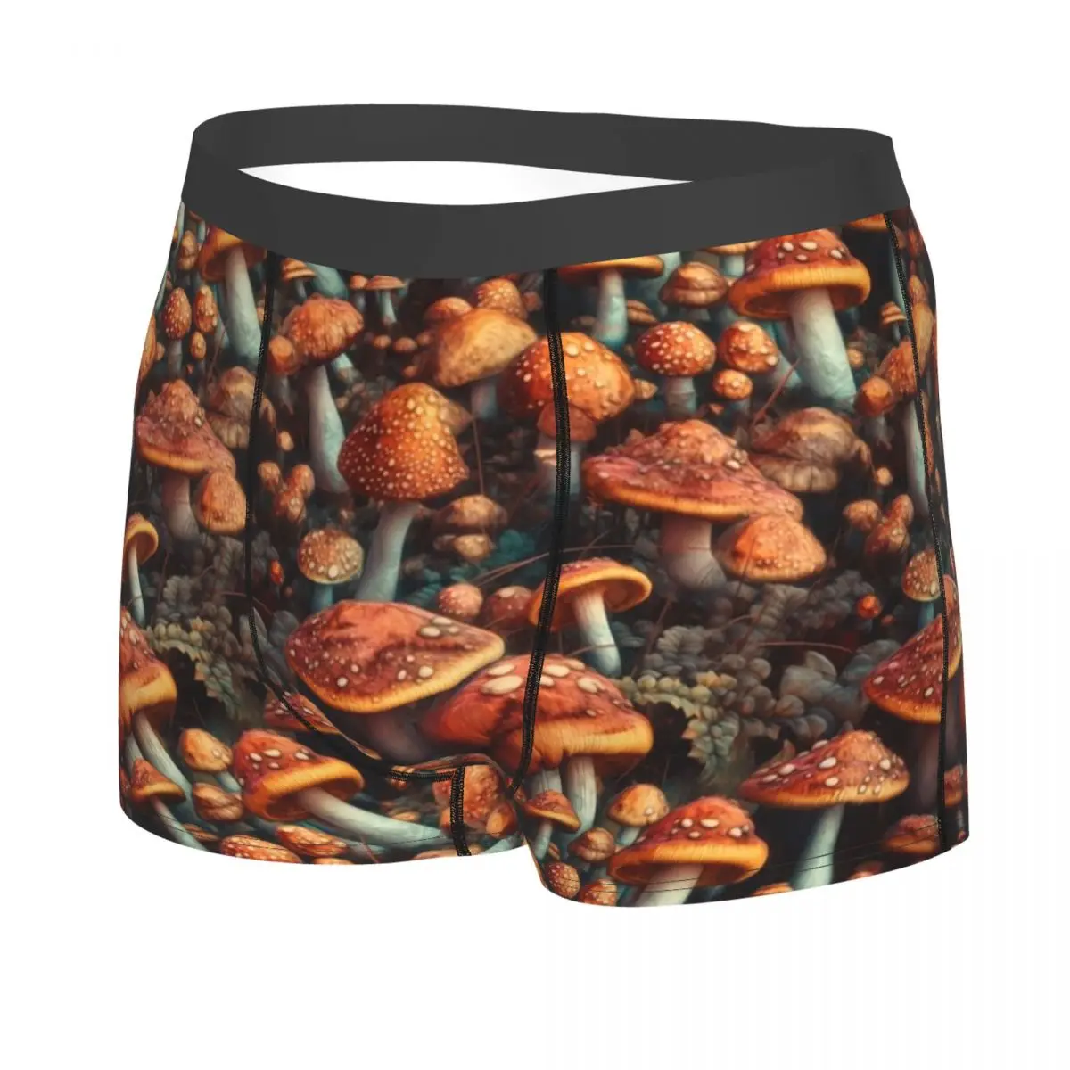 Male Fashion Wild Mushrooms Print Underwear Boxer Briefs Men Soft Shorts Panties Underpants