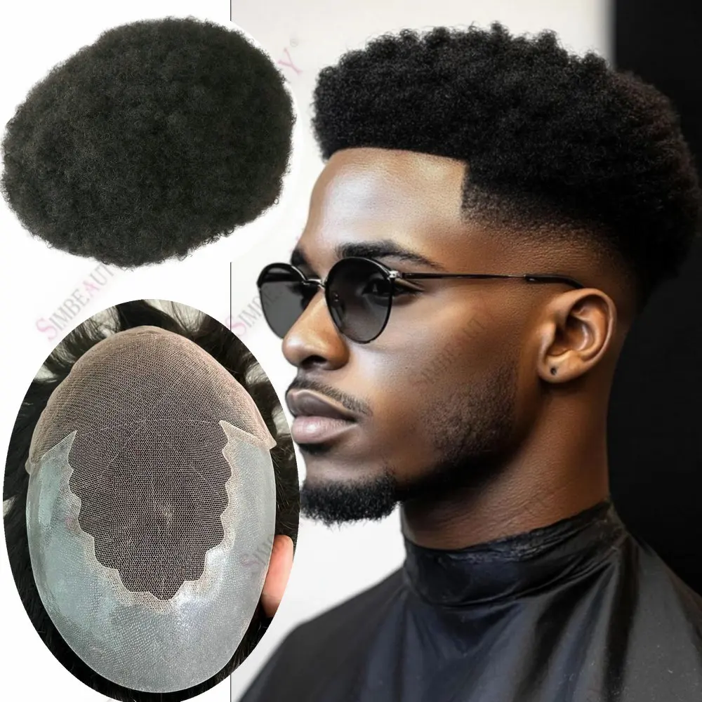 

6 мм вьющийся парик Q6, мужской протез человеческих волос, кружевной и завязанный парик из искусственной кожи для мужчин, 100% мягкая система замены человеческих волос, капиллярная система