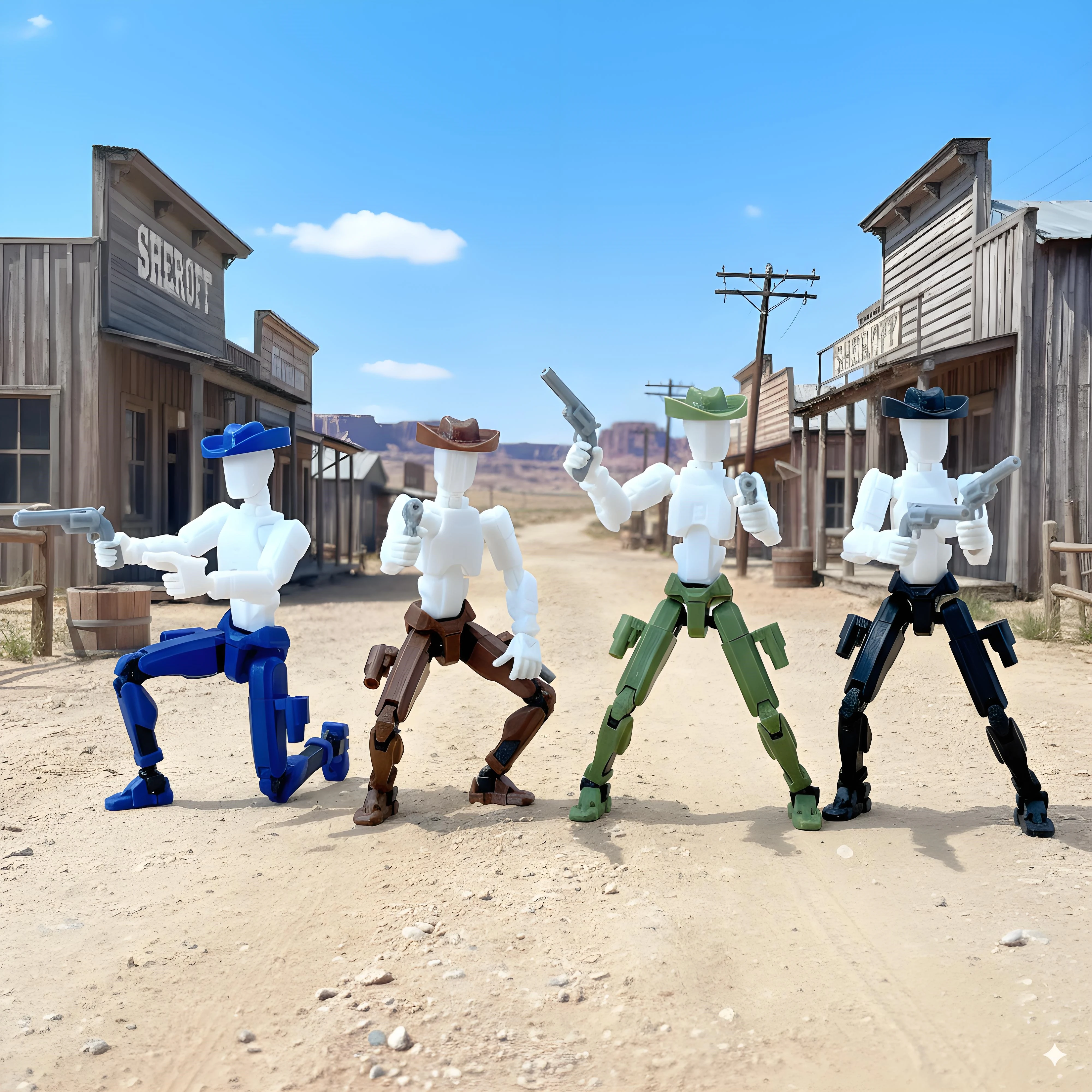 Figurki kowbojów, manekiny, zabawki, roboty transformujące się, wielozłączone, ruchome, drukowane w 3D, prezenty