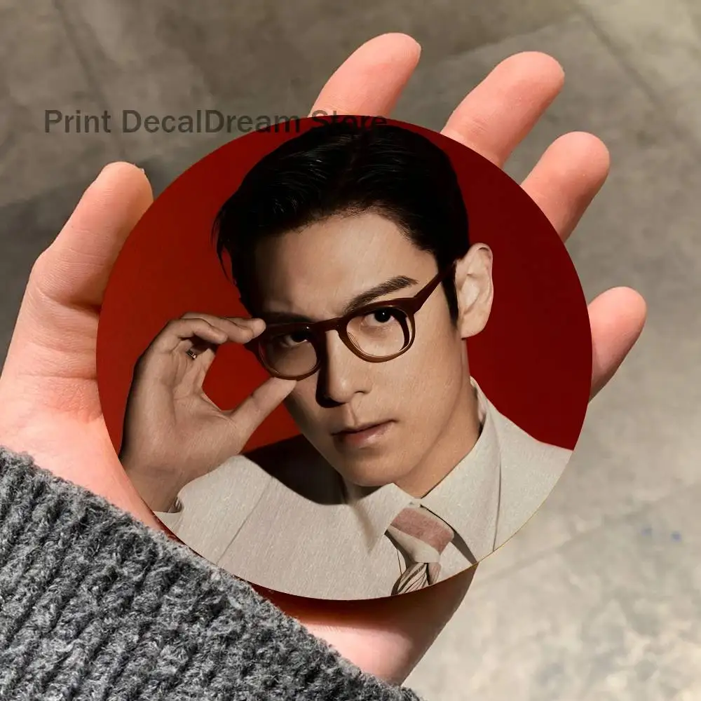 For T-Top C-Choi Seung hyun 2026 2D Pattern round Wooden Coaster Decorative Coffee Cup for Use in Coffee Shops Bars Wine Beer 4