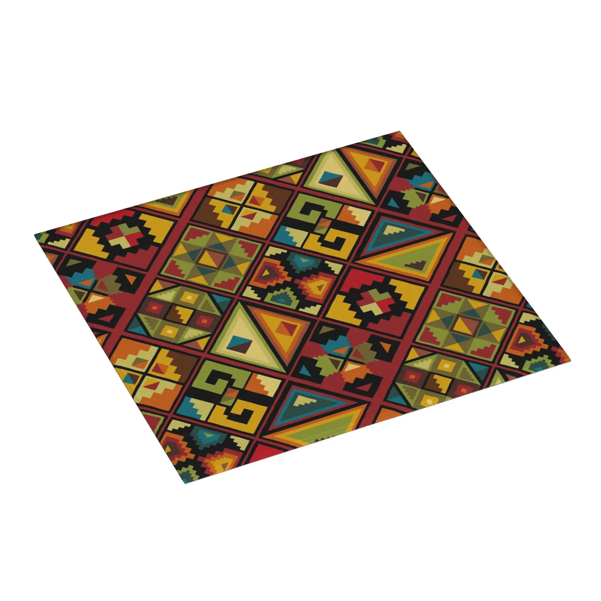 Beautiful African Pattern Non Slip Kitchen Counter Protector Mat Barware Tableware Reusable Geometric Ankara Mat For Kitchen