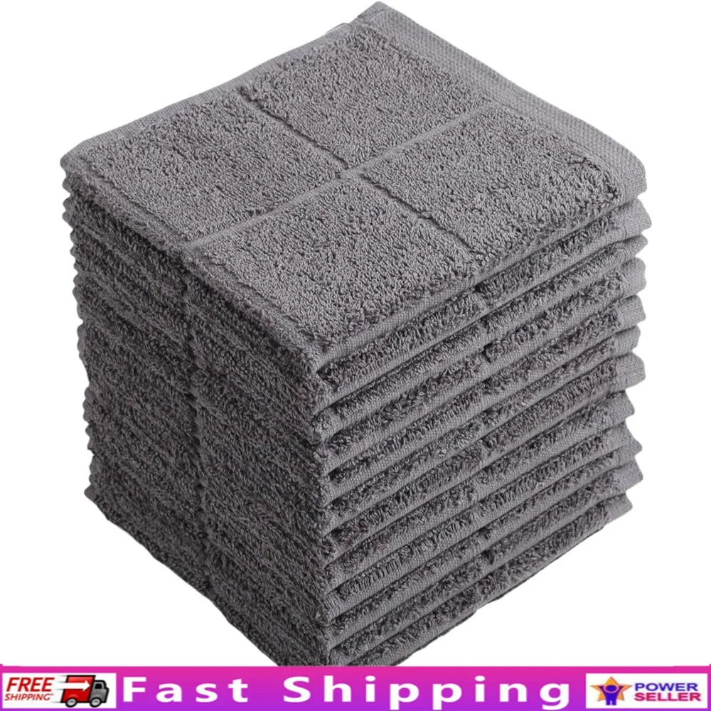 

12 шт., высокопоглощающие кухонные салфетки для мытья посуды, 100% хлопок, мягкие махровые полотенца, прочные, экологически чистые, незаменимые для дома