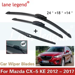 Car Wiper Front & Rear Wiper Blades Set For Mazda CX-5 CX5 KE 2012 - 2017 Windshield Windscreen Window Brushes 24