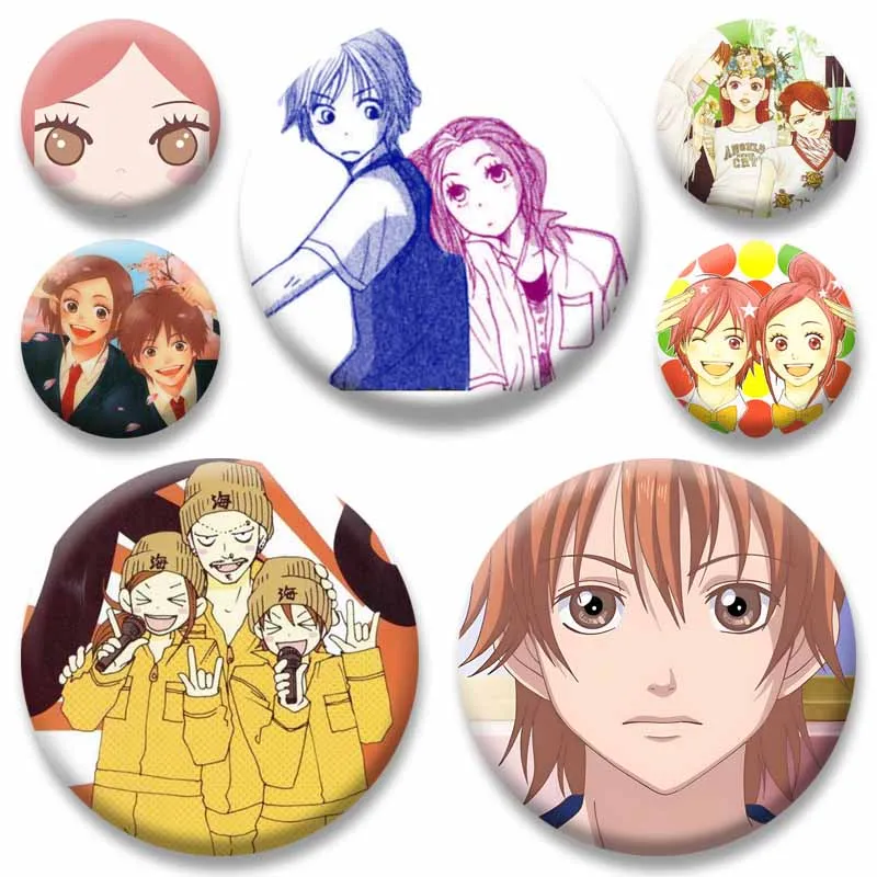 Love Anime Manga Lovely Complex Brooch Cartoon Role Playing Lapel Pins Risa Atsushi Matching Badge for Bag Jewelry Ornament Gift