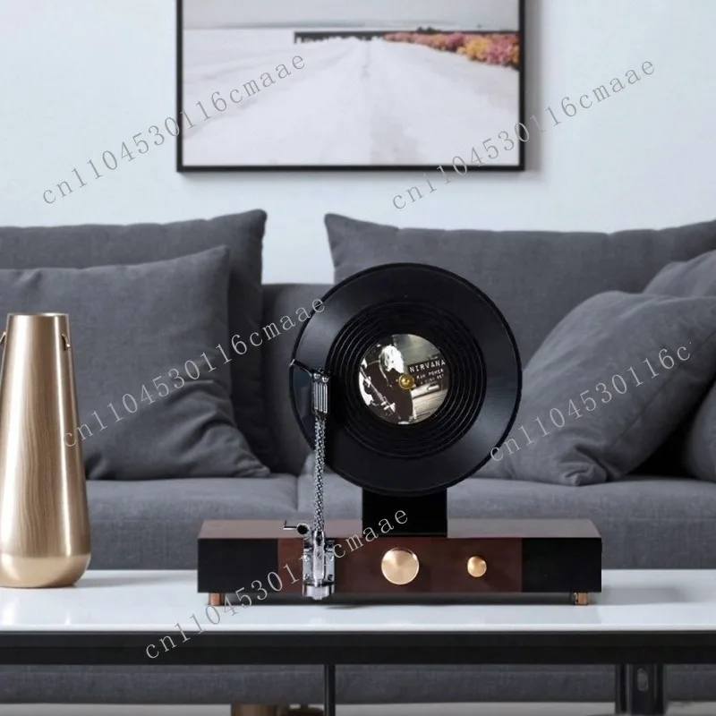Creative retro log speaker record player model I am music bar phonograph soft decoration desktop ornament